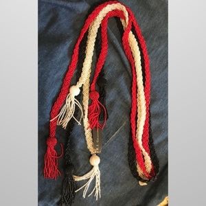 THREE Beaded Tassel Belts / Necklace 55" long